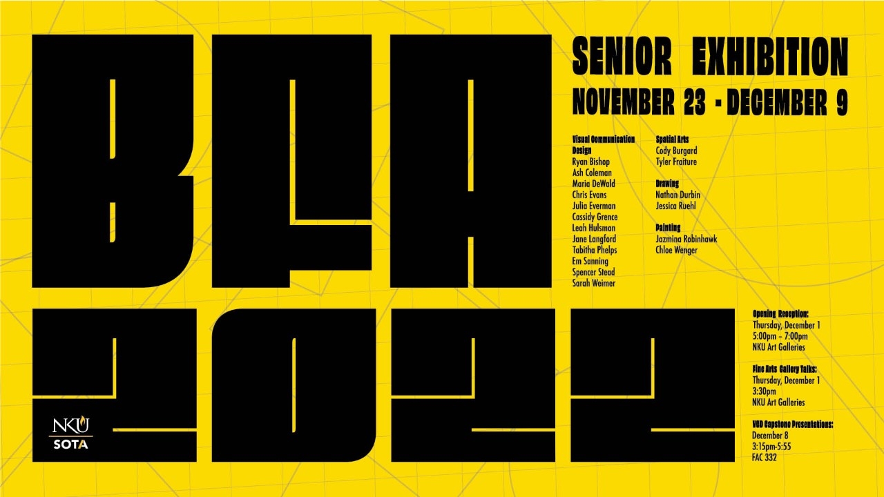 Yellow background and black text