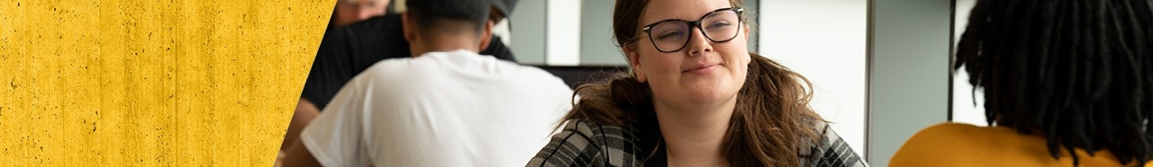 Two students sitting at a table